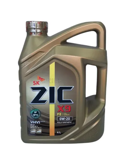 Моторное масло ZIC X9 FE 0W-20 4L — синтетическое масло для бензиновых и гибридных авто