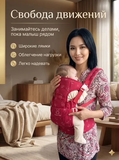 Эргономичный рюкзак-кенгуру для малыша, безопасная регулируемая переноска
