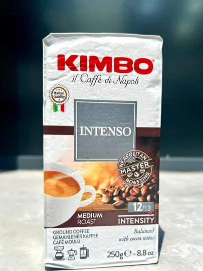 Кофе молотый Кимбо Интенсо 250 гр, крепкий