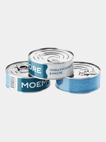 Кусковой тунец в масле MOEMORE, консерва, 160 гр