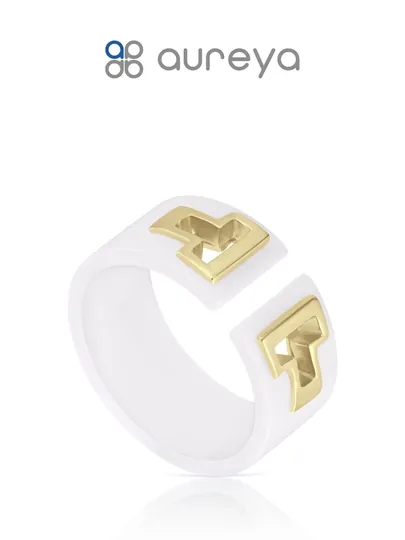 Кольцо из серебра 925 пробы с родием вставки керамика (OS00214R-0Y-00G)