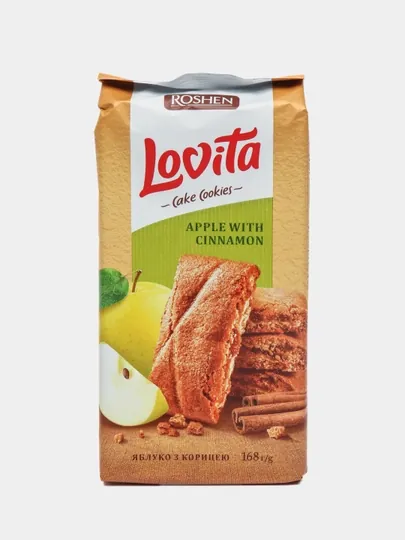 Печенье Lovita Cake Cookies Apple with Cinnamon, 168 г