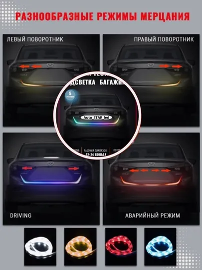 Подсветка багажника светодиодная, 120 см