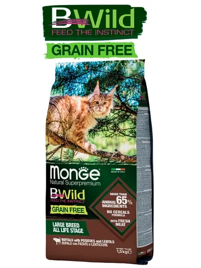 Bwild корм для кошек с мясом буйвола 1,5 кг