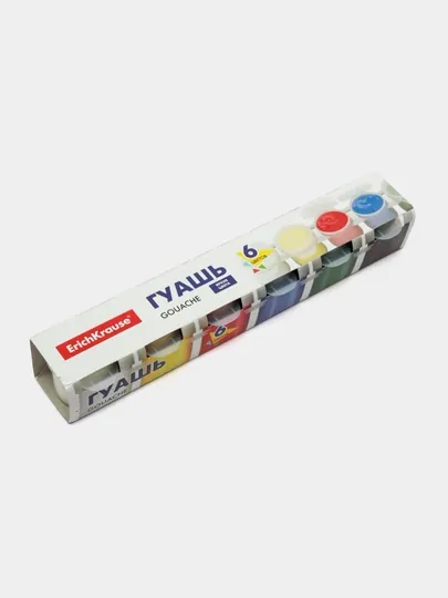 Гуашь ErichKrause 6 цветов по 15 мл в блок-таре 54019 q0000053405