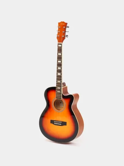 Акустическая гитара Smiger, цвет Sunburst, размером 40, чехол, 2 медиатра, GA-H15