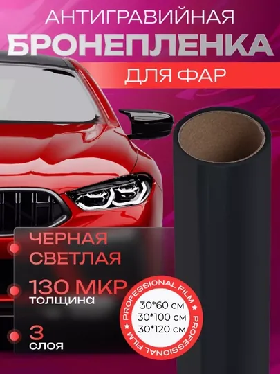 Защитная, антигравийная, тонировочная, броневая пленка для фар