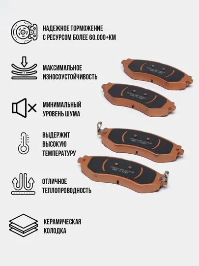 Передние тормозные колодки керамические PREMIUMF Lacetti-gentra-nexia 3  №8809076286156 — 4GREEN-FCP2012