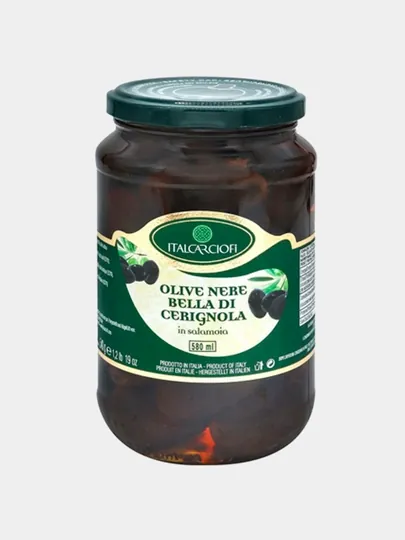 Оливки Italcarciofi, черные маслины 540 гр