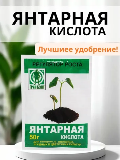 Янтарная кислота, рост, цветение, стимулятор развития
