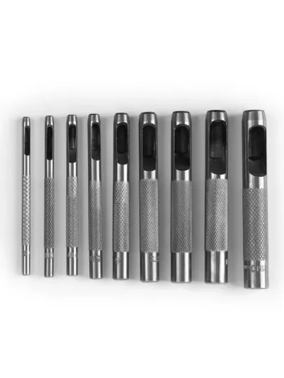 Набор круглых пробойников для кожи (3mm - 12mm) — AVTOVA7-ПРОБОЙНИКОВ9ШТ
