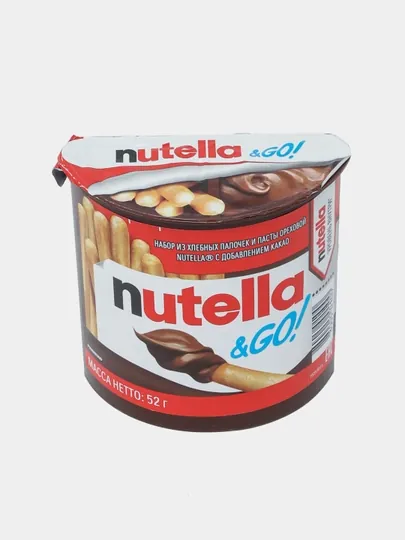 Шоколадная паста Nutella с добавлением какао & Go ореховая с хлебными палочками, 52 г