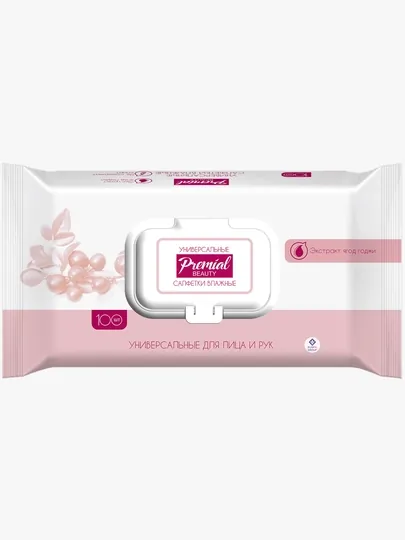 Салфетки влажные универсальные PREMIAL natural, с экстрактом ягод годжи 100 шт