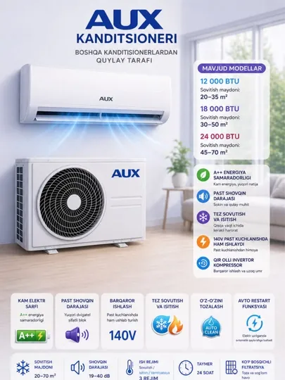 Кондиционер AUX Inverter — современное и надёжное климатическое решение
