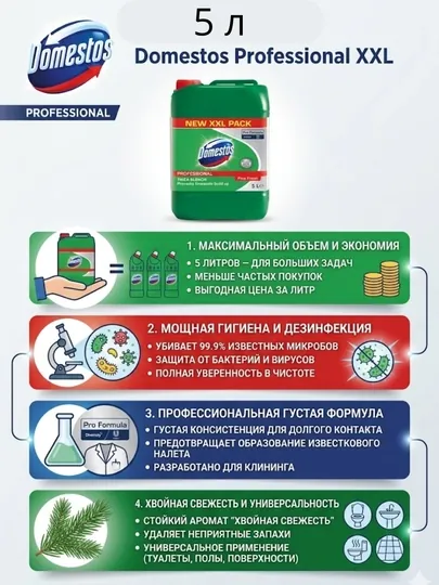Моющее средство Domestos Professional Хвойная свежесть 5л