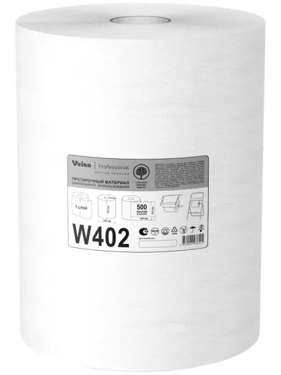 W402 Протирочный материал для очистке, Veiro Professional однослойный, 500 листов