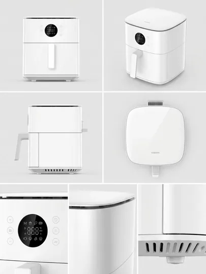 Аэрогриль Xiaomi Air Fryer 6.5L, 1800 Вт, 12 программ, до 220°C, черный, белый
