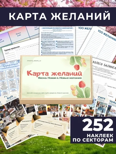 Карта желаний - подарочный набор для визуализации мечт, целей и успеха