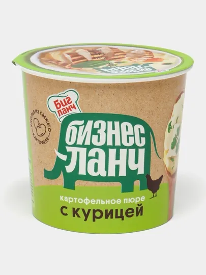 Пюре картофельное Бизнес Ланч, с курицей, 40 г стакан