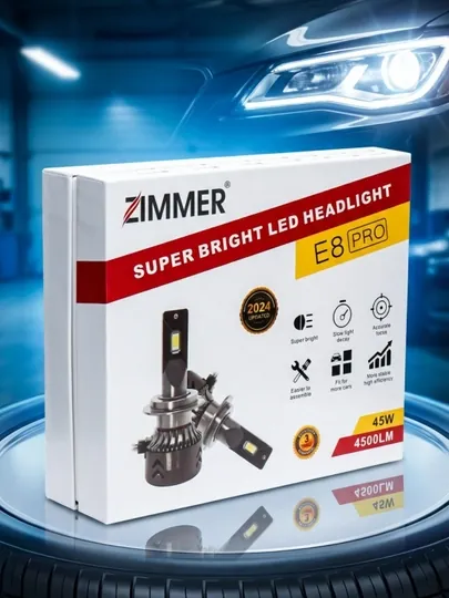 Светодиодные фонари высокой мощности Zimmer E8 PRO, для всех автомобилей