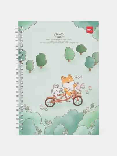 Блокнот спиральный, A5, 60 листов, 70gsm ELA560 (Holiday mood) — ДЕЛИ-560LX08-БИРЮЗ