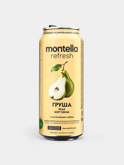 Газированный напиток Montella Refresh Груша, 0,45л