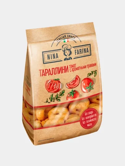 Сушки Тараллини Nina Farina томат с ароматными травами, 180 г — ЯШКИНО-P0251E3