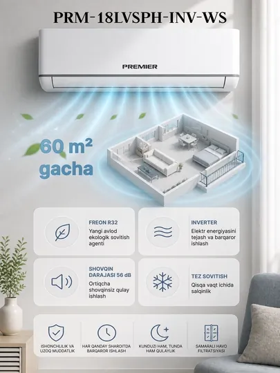 Кондиционер Premier PRM-18LVSPH-INV-WS
