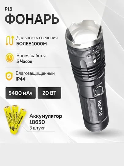 Светодиодный фонарик LaserLED Luminos HB-P18 — TOSHK-FANARHBP18