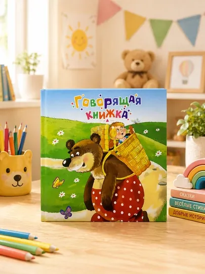 Говорящая книжка для детей, звуковая книга с ручкой