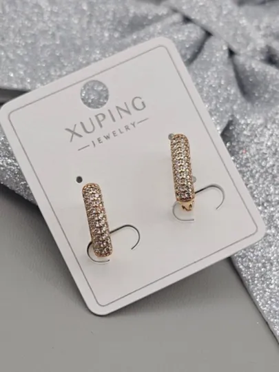 Серьги Xuping позолоченные, женские, стильные, лёгкие, на каждый день — FIRM-СЕРГИ-БЕЛЫЙ