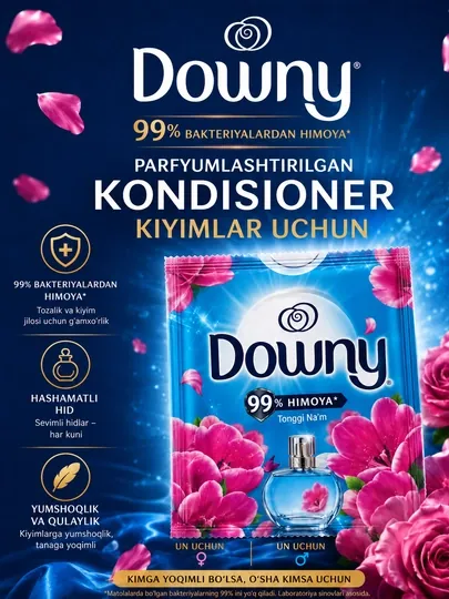 Кондиционер для белья Downy — парфюмированный ополаскиватель для мягкости и свежести