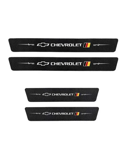 Накладки на пороги автомобиля, карбоновые, защитные наклейки Chevrolet — LIONI-CHEVROLET2-ГОЛУБ