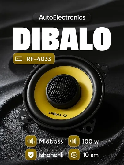 Автомобильные колонки DIBALO RF-4033 (2 шт) 100WАвтомобили Damas Spark Nexia1 Nexia2 Matiz