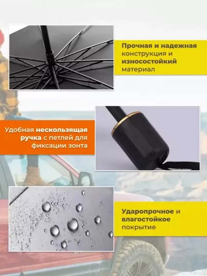 Солнцезащитный автозонт на лобовое стекло универсальный складной зонт для автомобиля