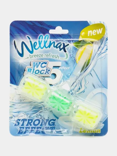 Туалетный блок для унитаза Wellnax, Lemon, 57 г
