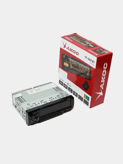 Автомагнитола YAKOS, 1 DIN, мультимедиа с пультом ДУ, Bluetooth, USB, AUX, microSD