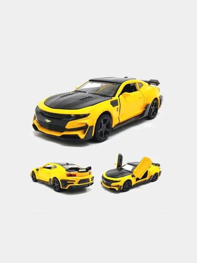 Маcштабная металлическая модель игрушка Chevrolet Camaro Bumblebee, 1:24, с эффектами