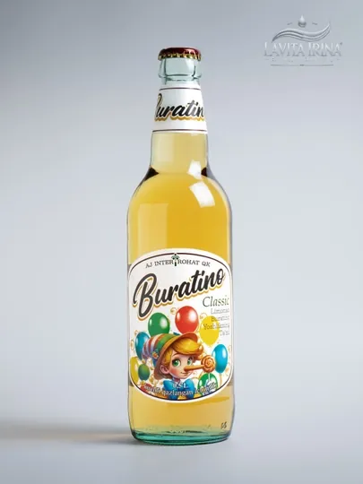 Напиток Буратино, 0.5 л, лимонад, натуральный вкус по ГОСТ О`zDSt 540-2010, без красителей