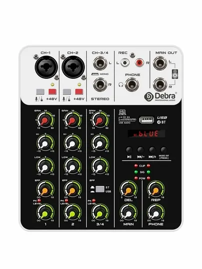 Debra Профессиональный BT 4-канальный v4pods Cast DJ стерео аудио Webcaster микшер консоль