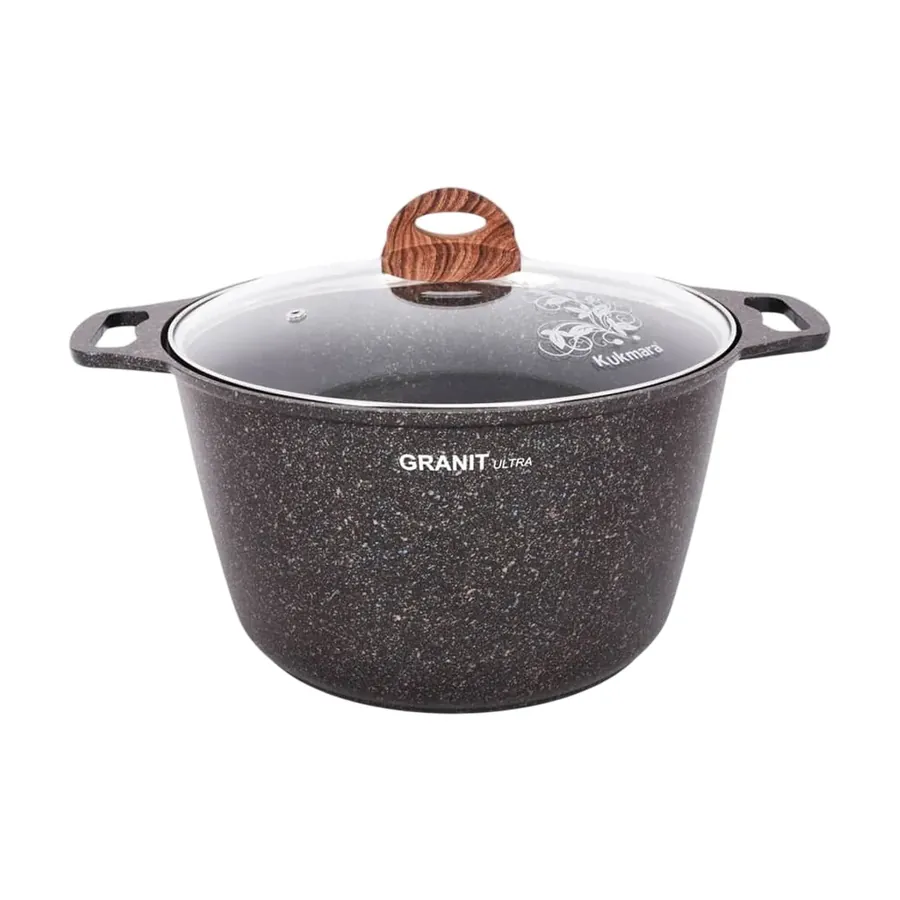 Кастрюля Kukmara 8л со стеклянной крышкой Granit ultra кгг82а