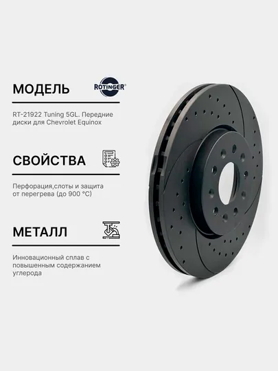 Тормозные диски Rotinger GM Equinox передние, Sport Tuning 5GL, 2 шт