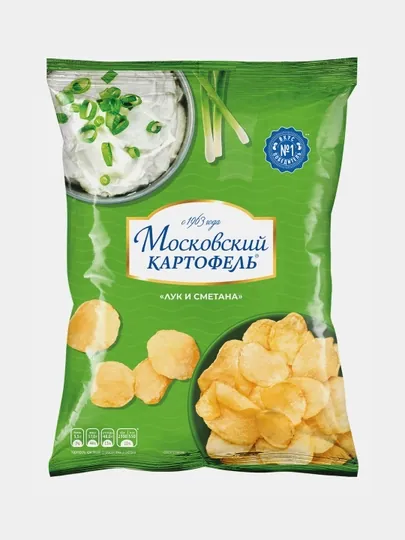 Чипсы Московский картофель, лук и сметана, 120 г — PASSIM-ЙЫВСМИТ