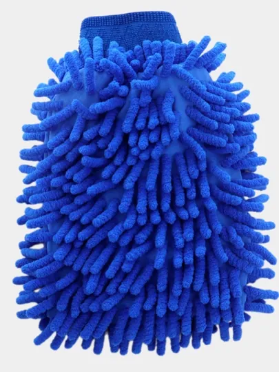 Губка для мытья автомобиля, варежка для мойки из микрофибры, рукавица — CHOKONA-ГУБКА-СИНИЙ