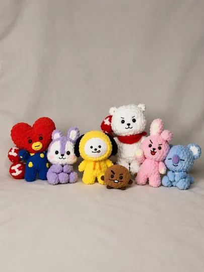 Брелок BT 21 вязаный, BTS брелок игрушка, bts, bt 21