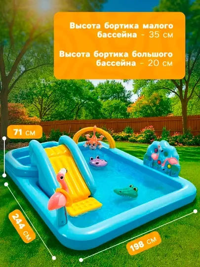 Надувной игровой центр - бассейн "Приключение в Джунглиях" Intex 57161