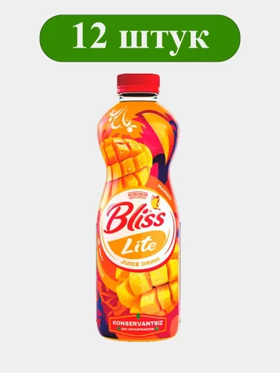 Сокосодержащий фруктовый напиток «Яблоко–Манго» BLISS LITE 0,5 л × 12 шт, ПЭТ