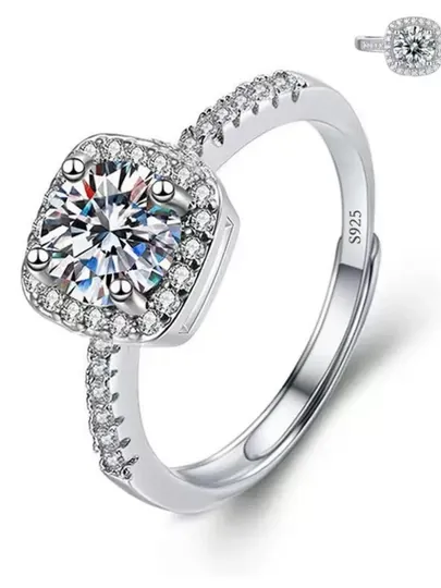 Серебряное кольцо, женское, 925 проба — BJJB-UZUK1-БЕЛЫЙ