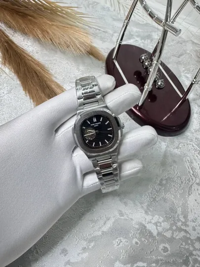 Мужские наручные часы Patek Philippe — классический дизайн, механический механизм — BRANDLU-PATEKGENEVMEXTEM-ЧЕРНСТЕ
