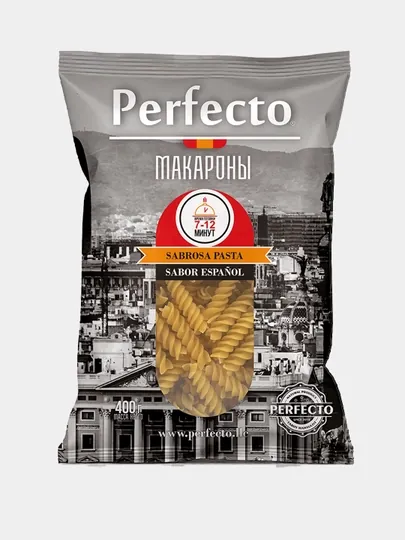 Макароны Perfecto, из качественной пшеничной муки, 400 г, Fusilli